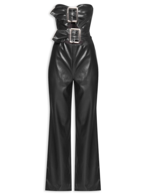 Macacão Feminino Sem Mangas Com Curt Out – Preto