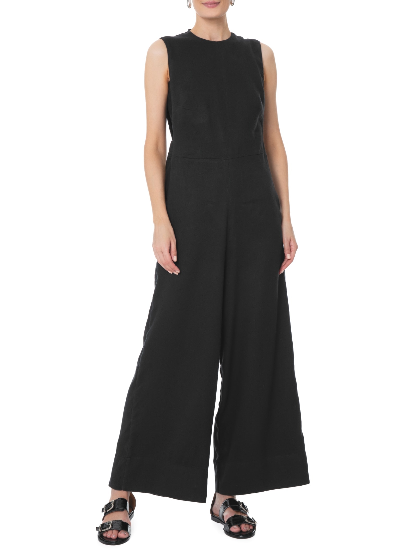 Macacão Feminino Sleeveless Linen Preto Osklen