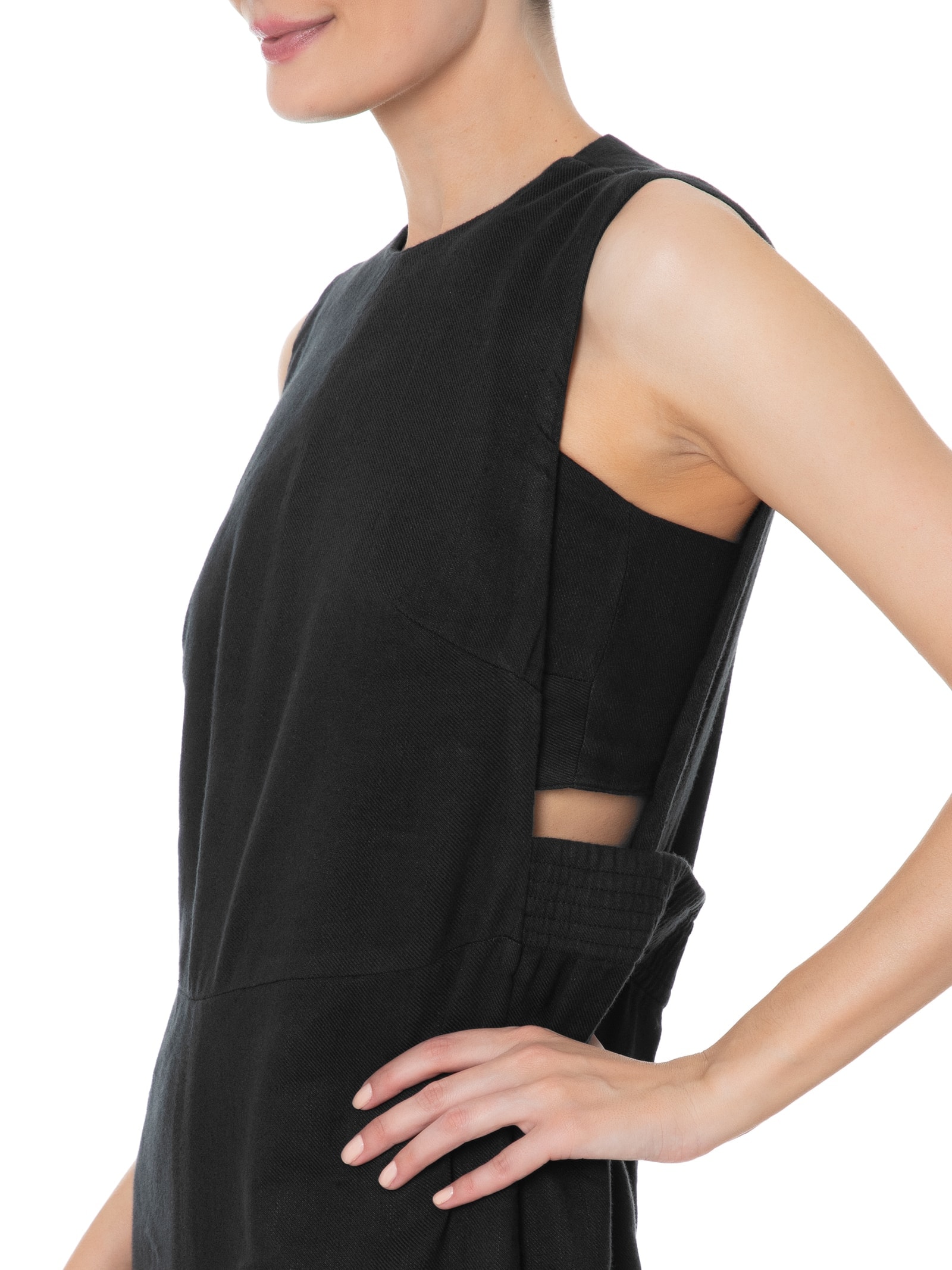 Macacão Feminino Sleeveless Linen Preto Osklen