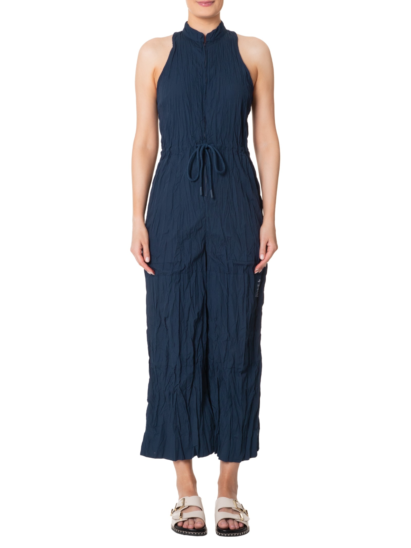 Macacão Feminino Sleeveless Tricoline Wrinkled Azul Osklen