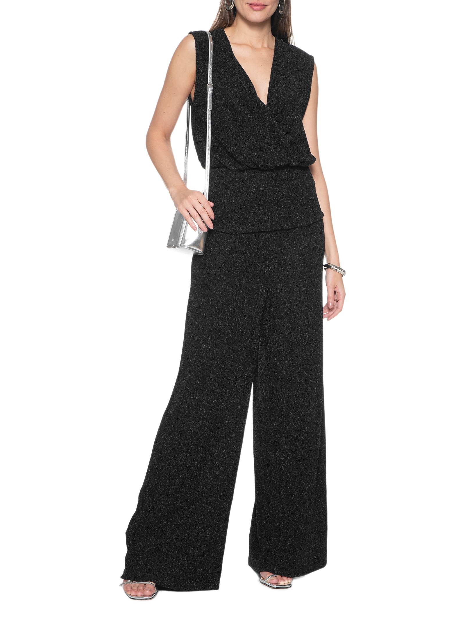 Macacão Feminino Texturizado Preto Colcci