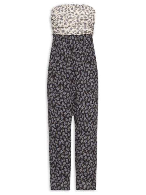 Macacão Feminino TQC Floral Seco – Preto