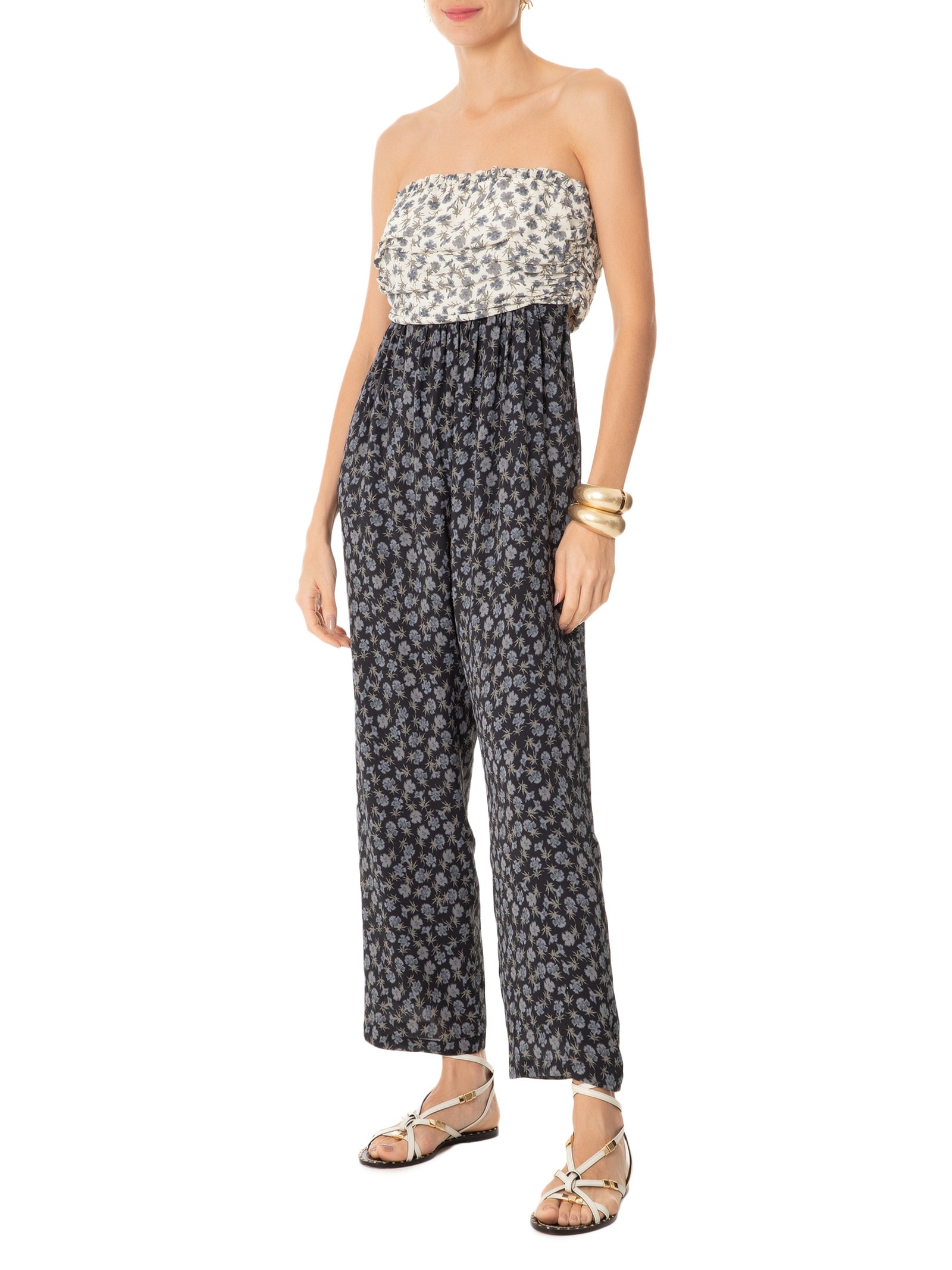 Macacão Feminino TQC Floral Seco Preto Animale