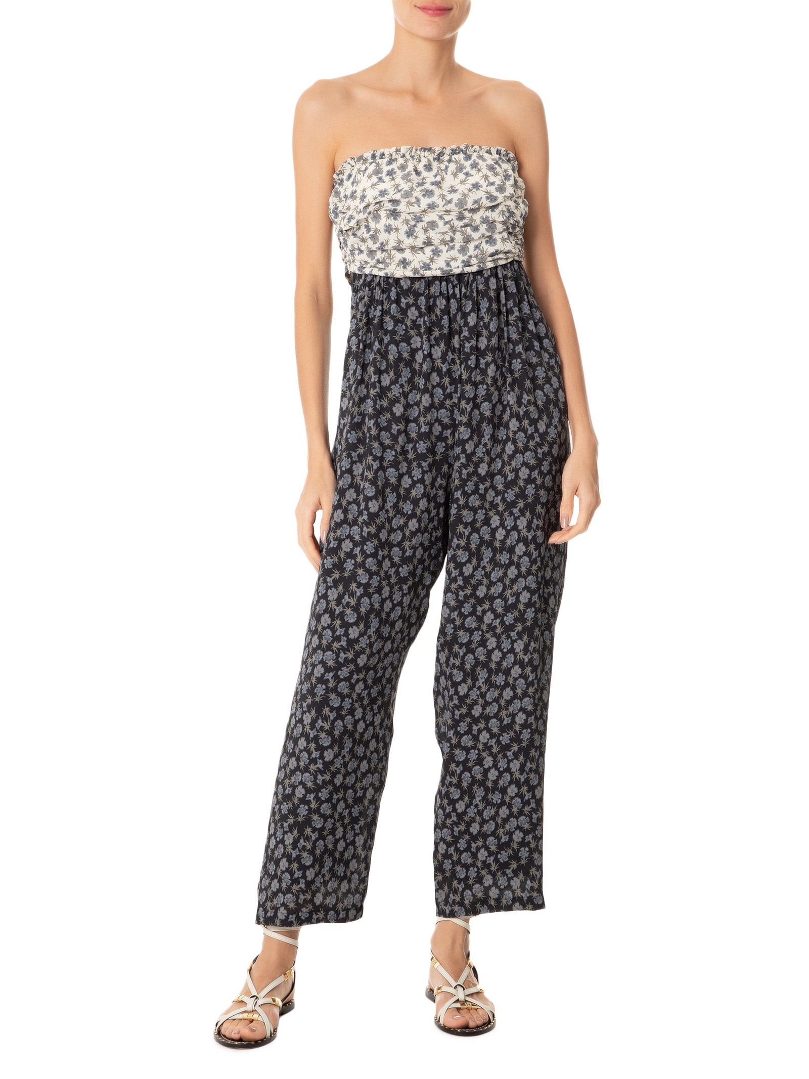 Macacão Feminino TQC Floral Seco Preto Animale