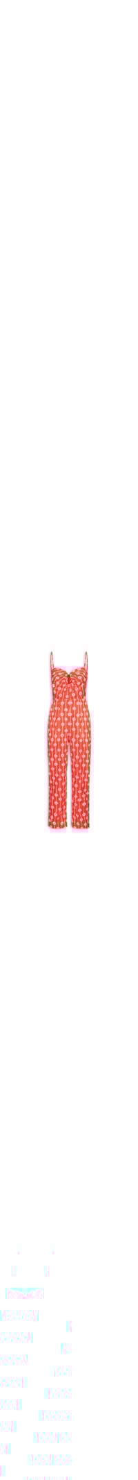 Macacão Feminino Tricoline Estampa Bruma - Vermelho