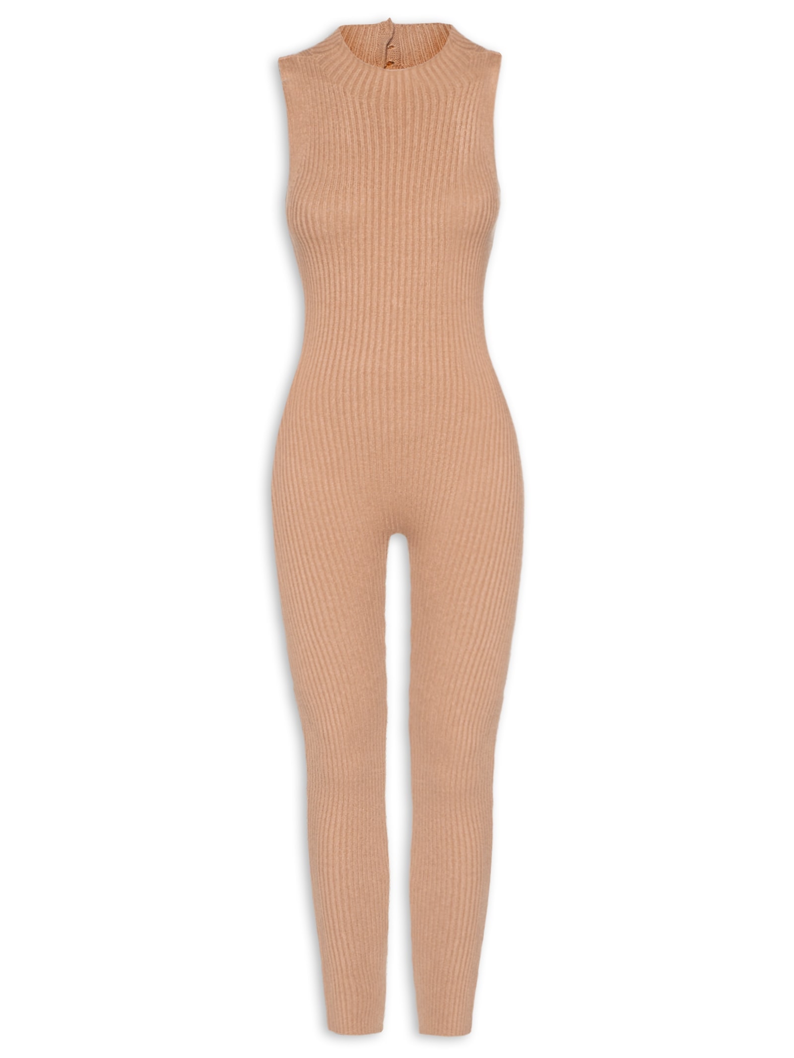 Macacão Feminino Tricot Bege Market 33