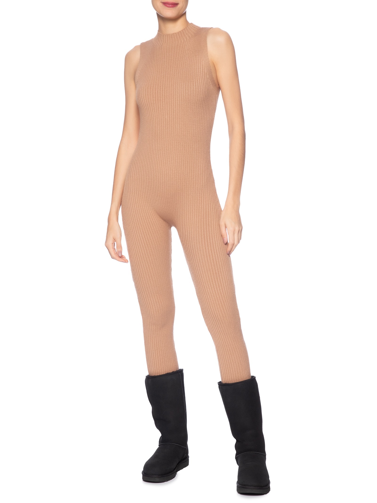 Macacão Feminino Tricot Bege Market 33