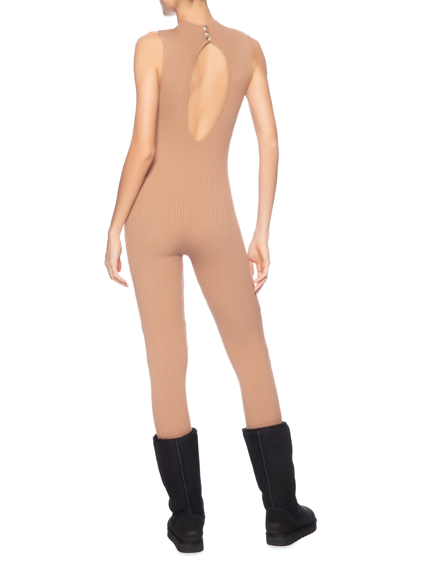 Macacão Feminino Tricot Bege Market 33