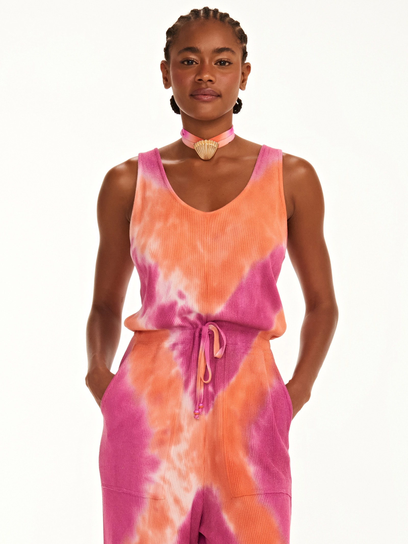 Triya + Nv - Macacão Feminino Tricot Noronha - Rosa
