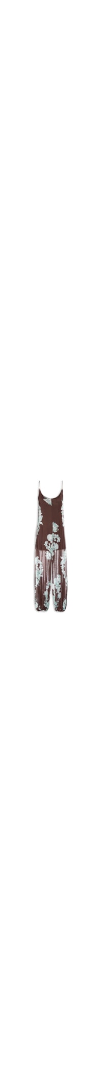 Macacão Feminino Tule Estampa Lagoa - Marrom