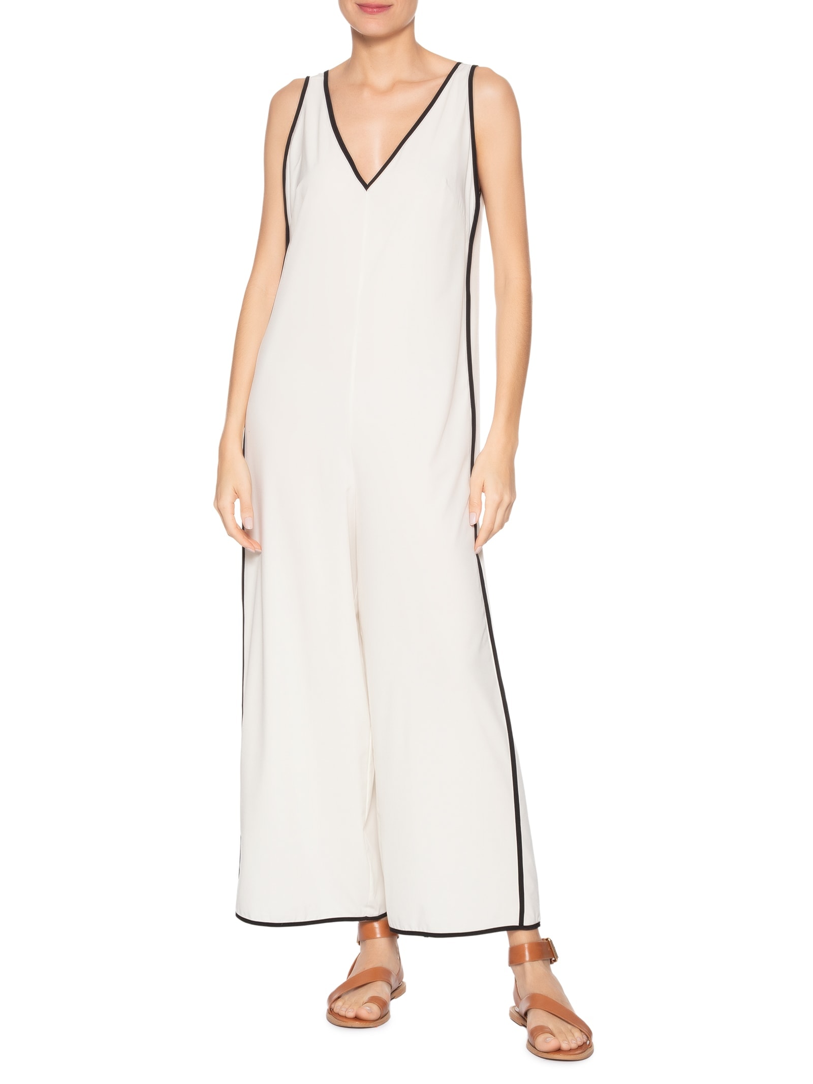 Macacão Feminino V Superlight Viés Off White Osklen