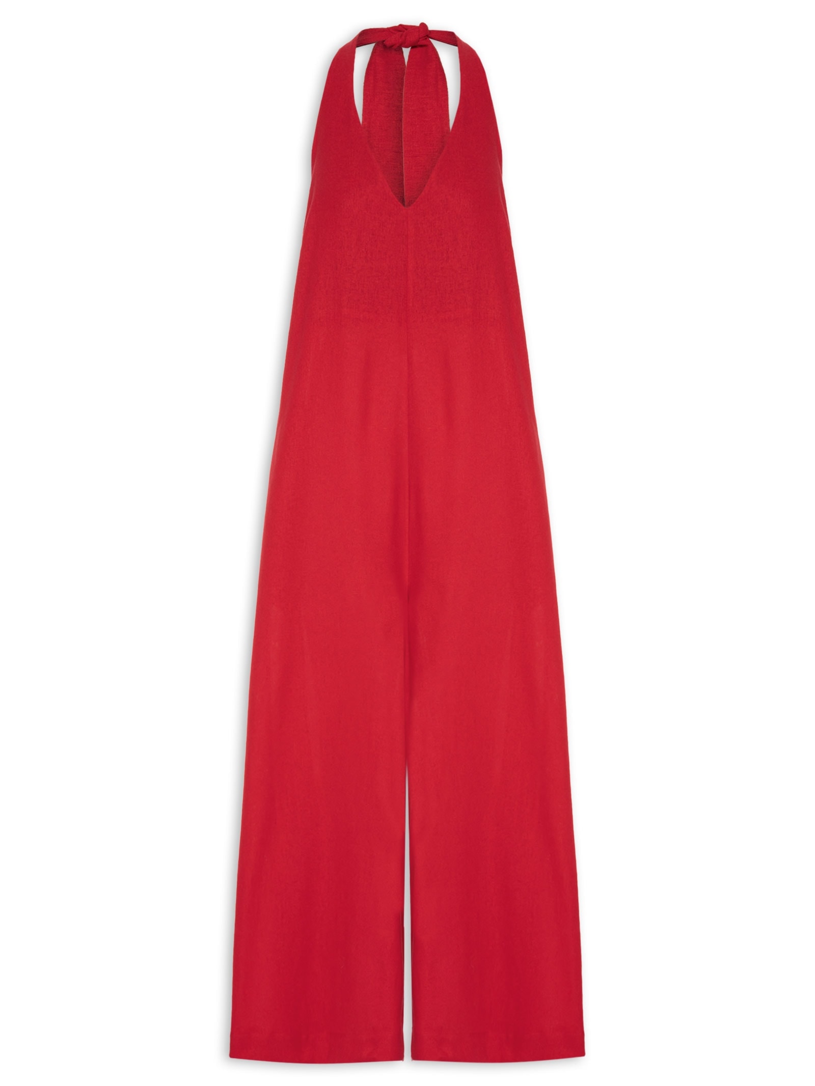 Macacão Frente Feminino Única Pantalona Vermelho Farm