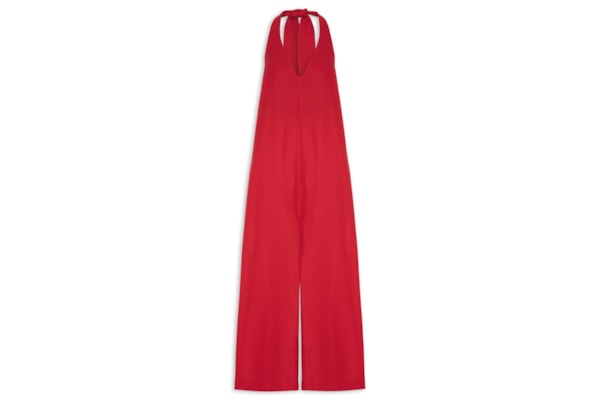 Macacão Frente Feminino Única Pantalona - Vermelho
