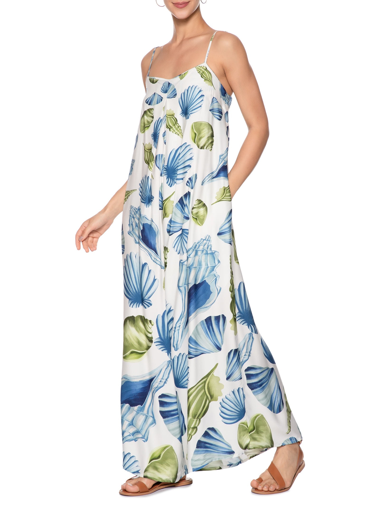 Macacão Longo Concha Litoral Azul Farm