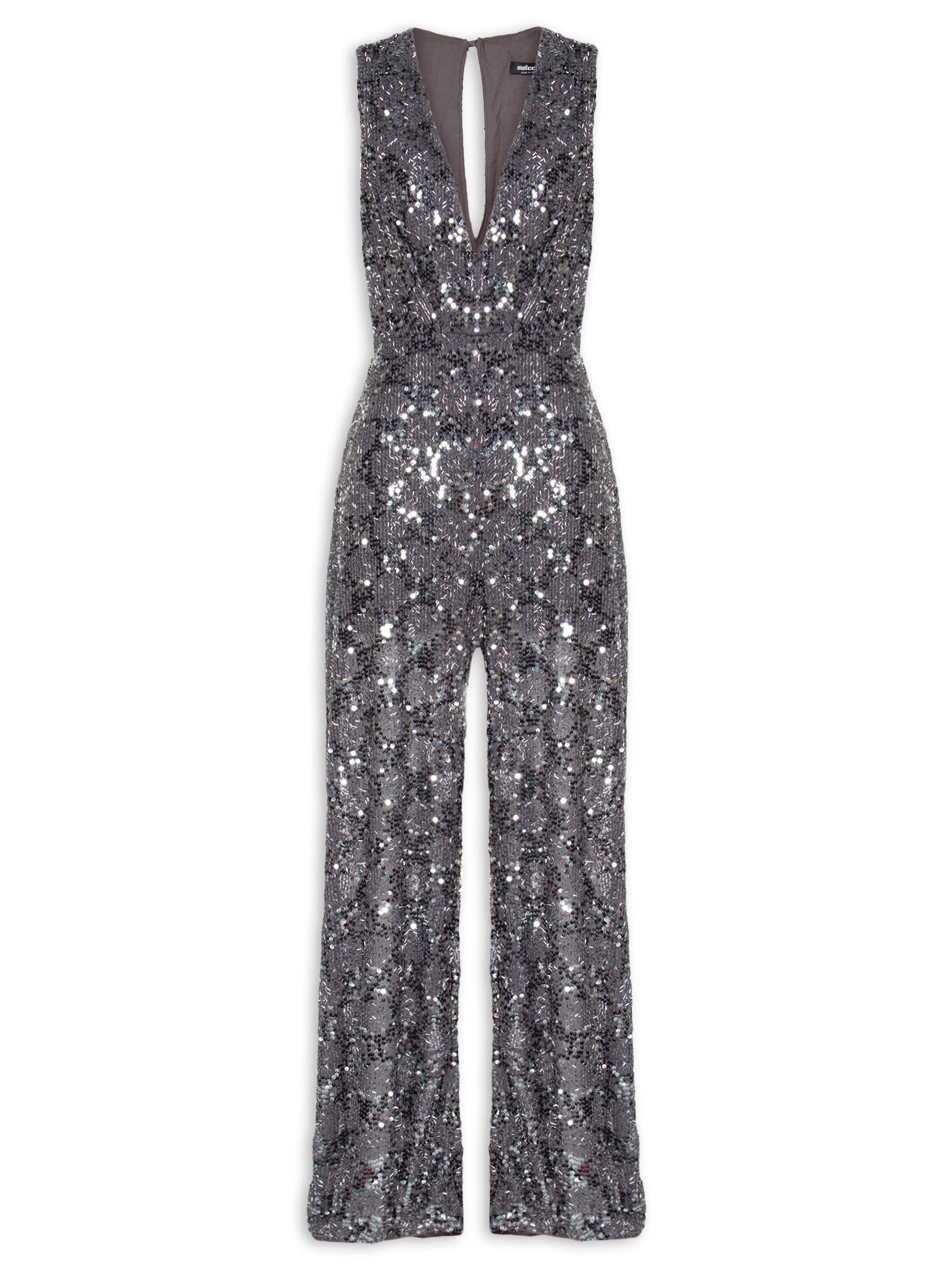 Macacão Paetê Cinza Colcci