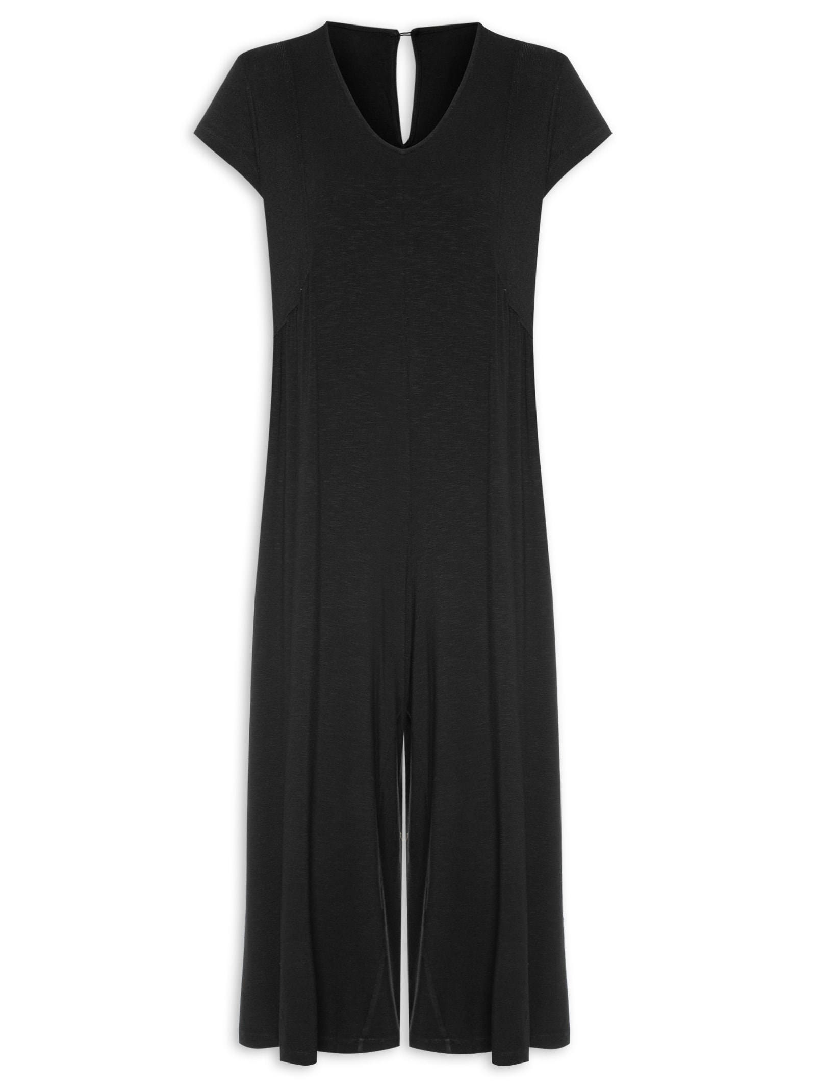 Macacão Pantacourt Preto Modal Eloa Yogini