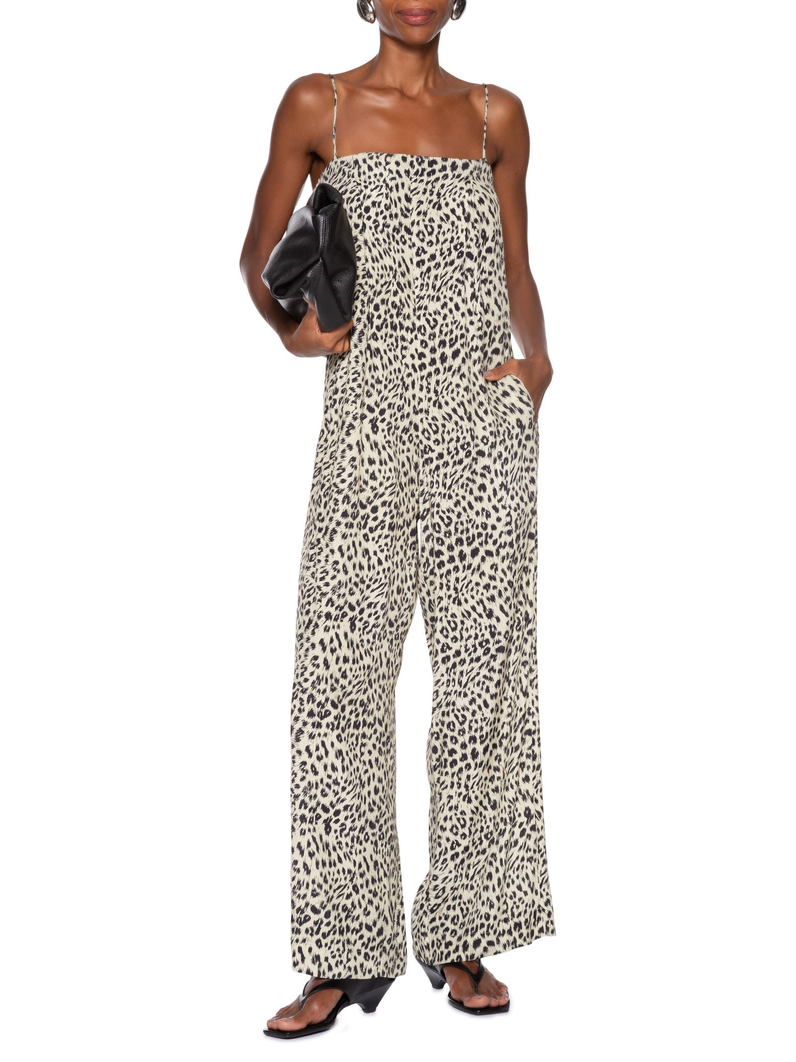 Macacão Pregas Onça Abby Preto Animale