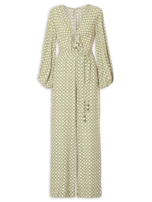 Macacão Vazado Estampa Amanhecer – Verde