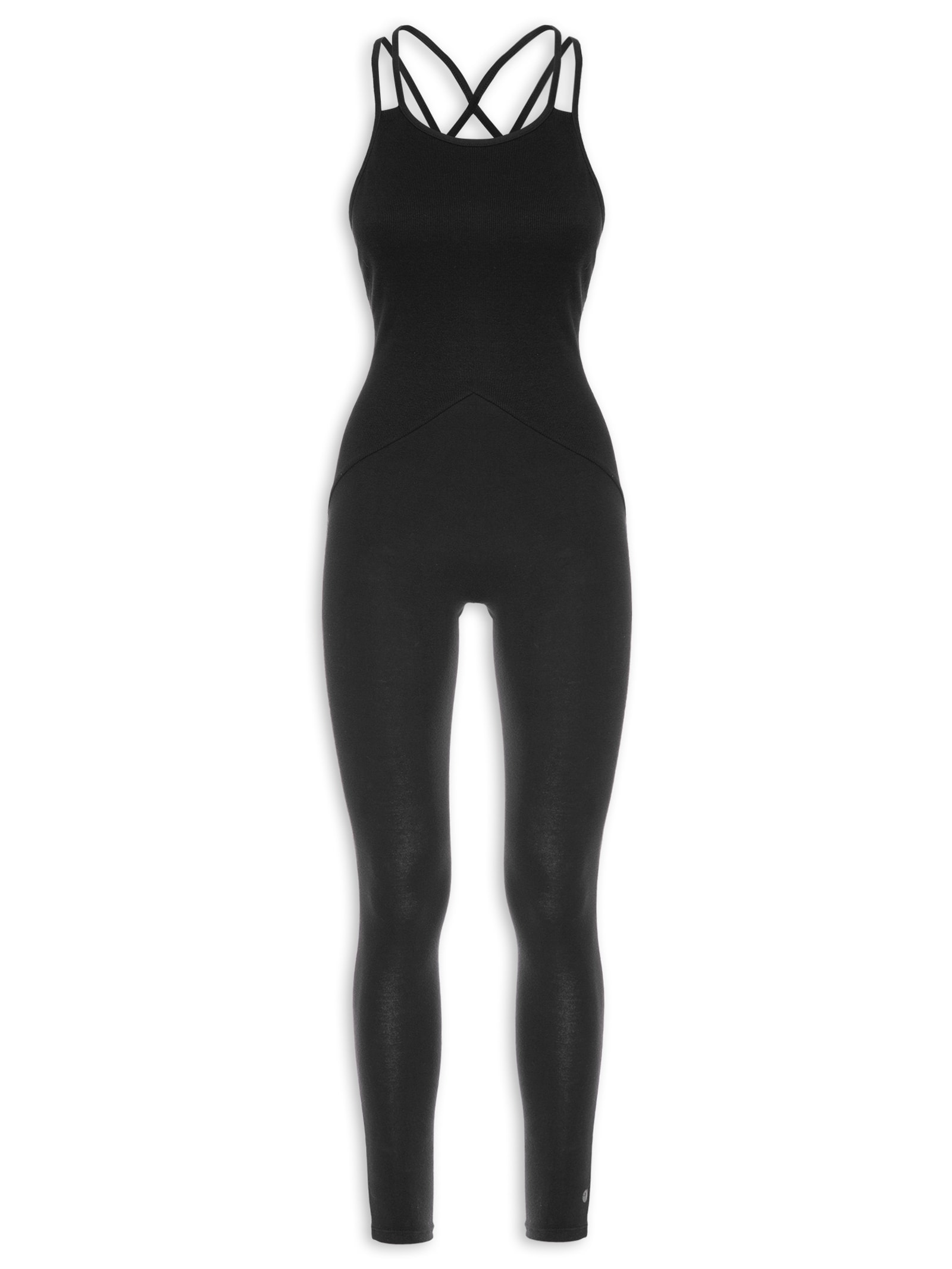 Macacão Yoga Cruzado Preto Algodão Brahma Yogini