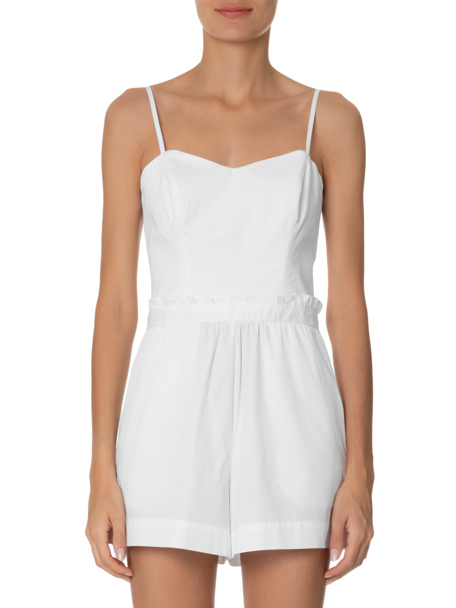 Macaquinho Feminino Algodão Detalhe Cintura Off White Dress To