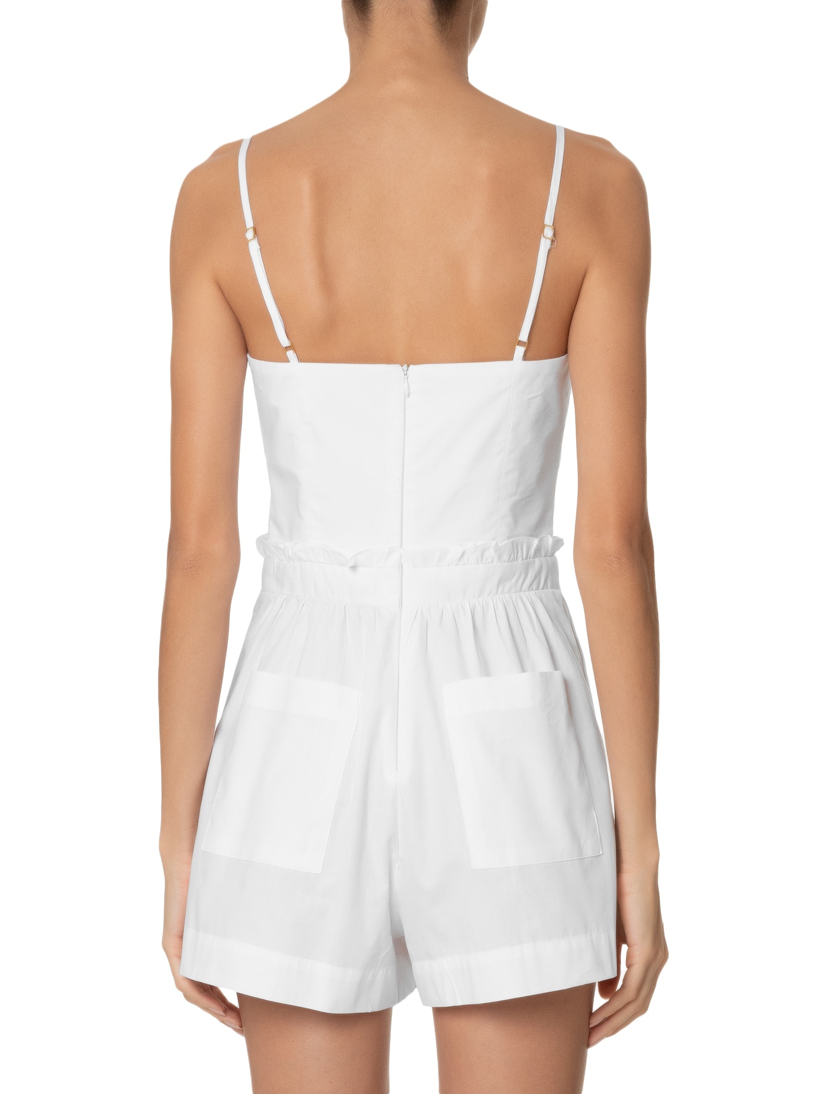 Macaquinho Feminino Algodão Detalhe Cintura Off White Dress To