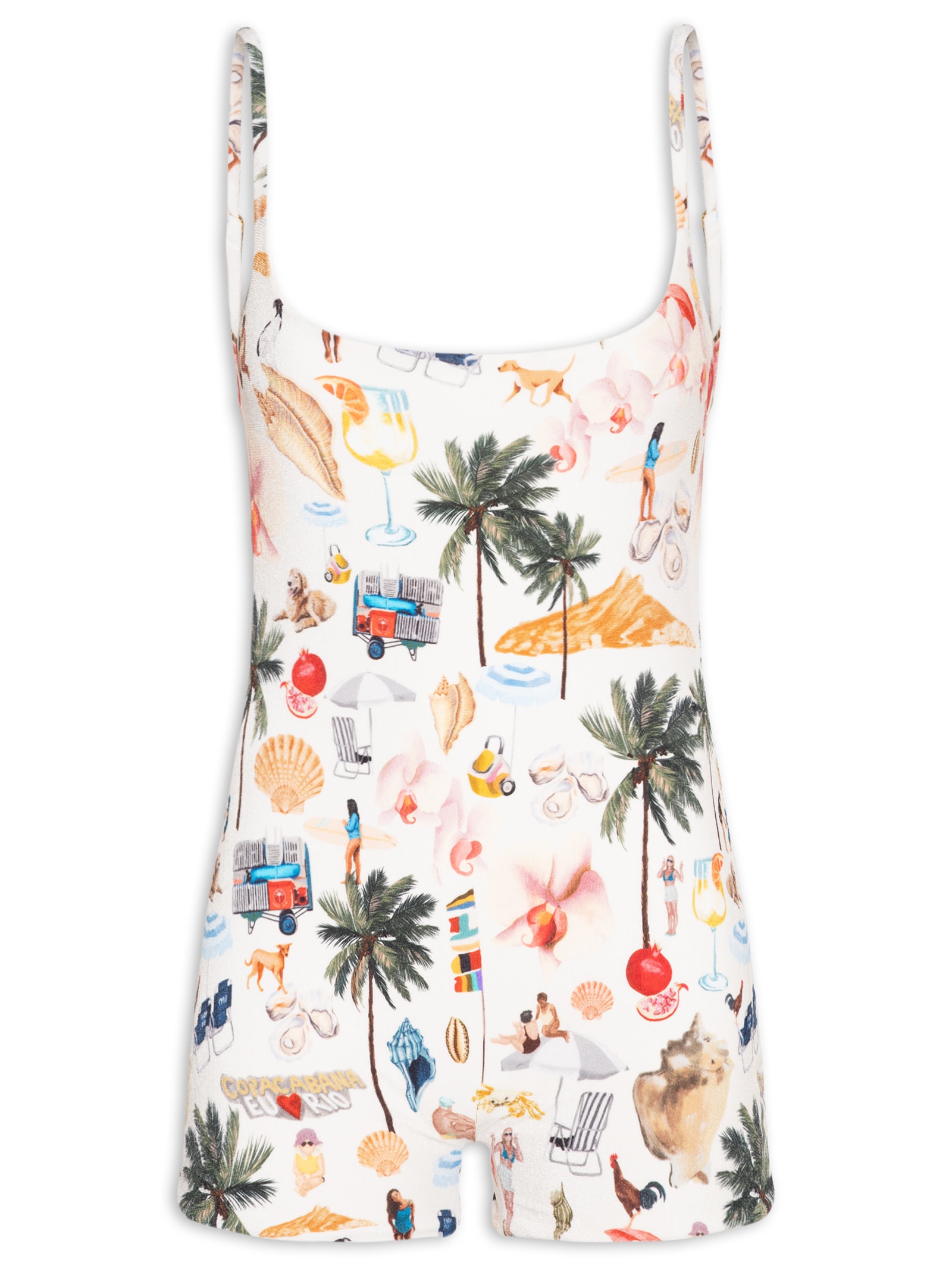 Macaquinho Feminino Colagem Carioca Branco Farm Praia