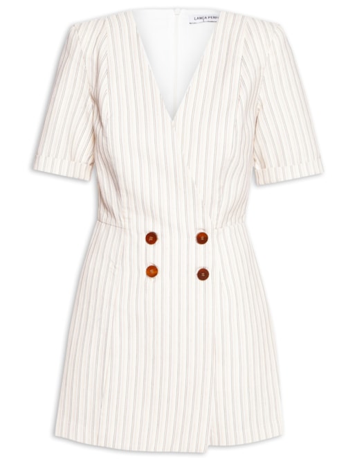 Macaquinho Feminino Com Transpasse – Off White