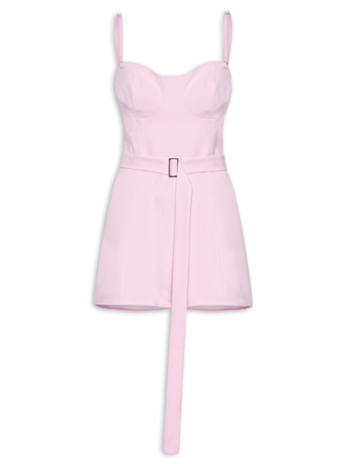 Macaquinho Feminino Curto Com Faixa – Rosa