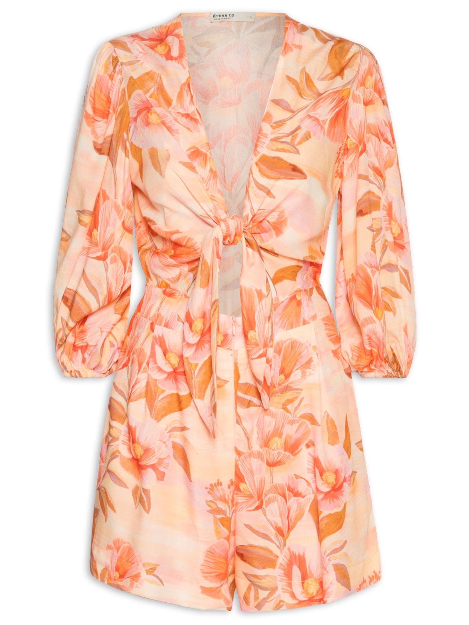 Macaquinho Feminino Estampa Bela Rosa Dress To