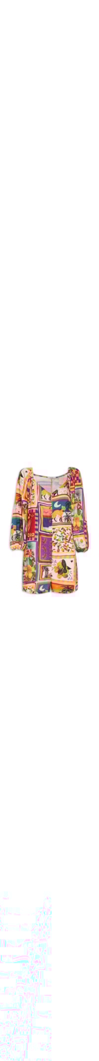 Macaquinho Feminino Estampa Botões - Laranja