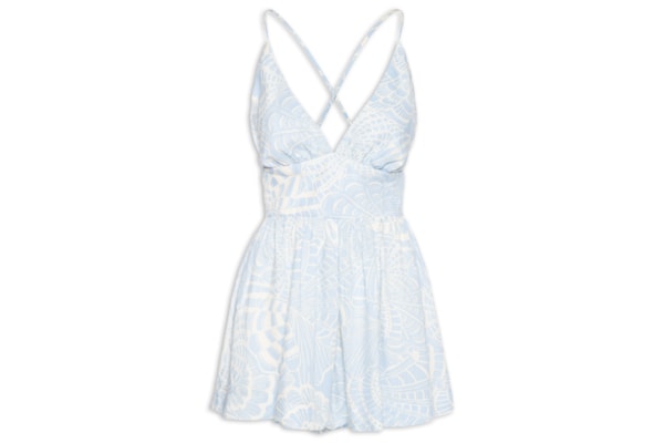 Macaquinho Feminino Estampa Cristalina - Azul