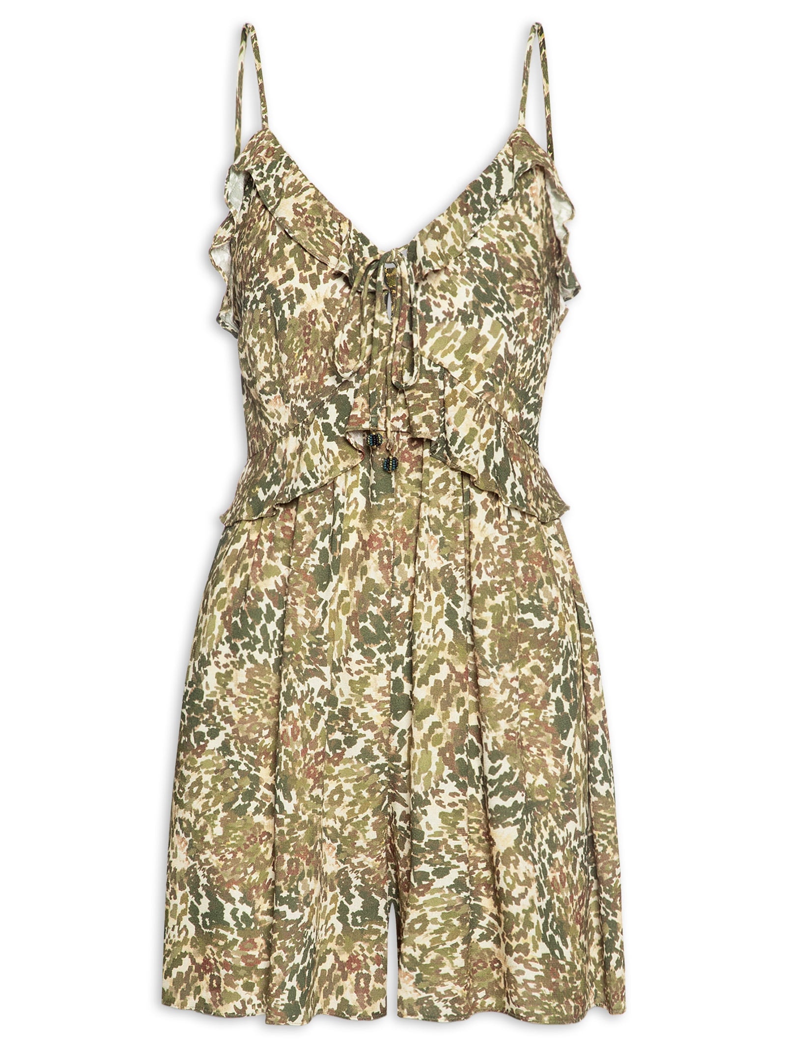 Macaquinho Feminino Estampa Instinto Verde Dress To