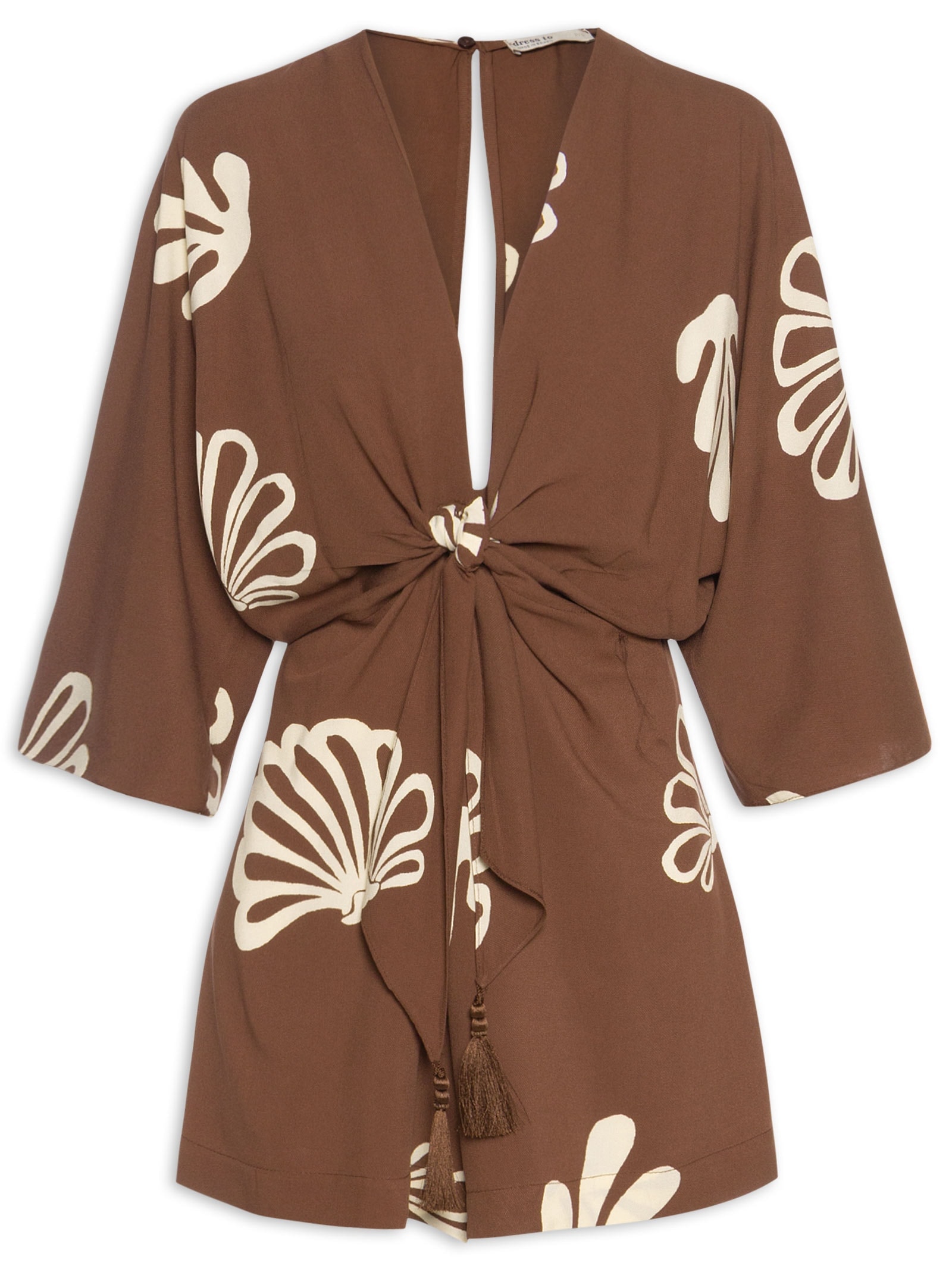 Macaquinho Feminino Estampa Marés Marrom Dress To