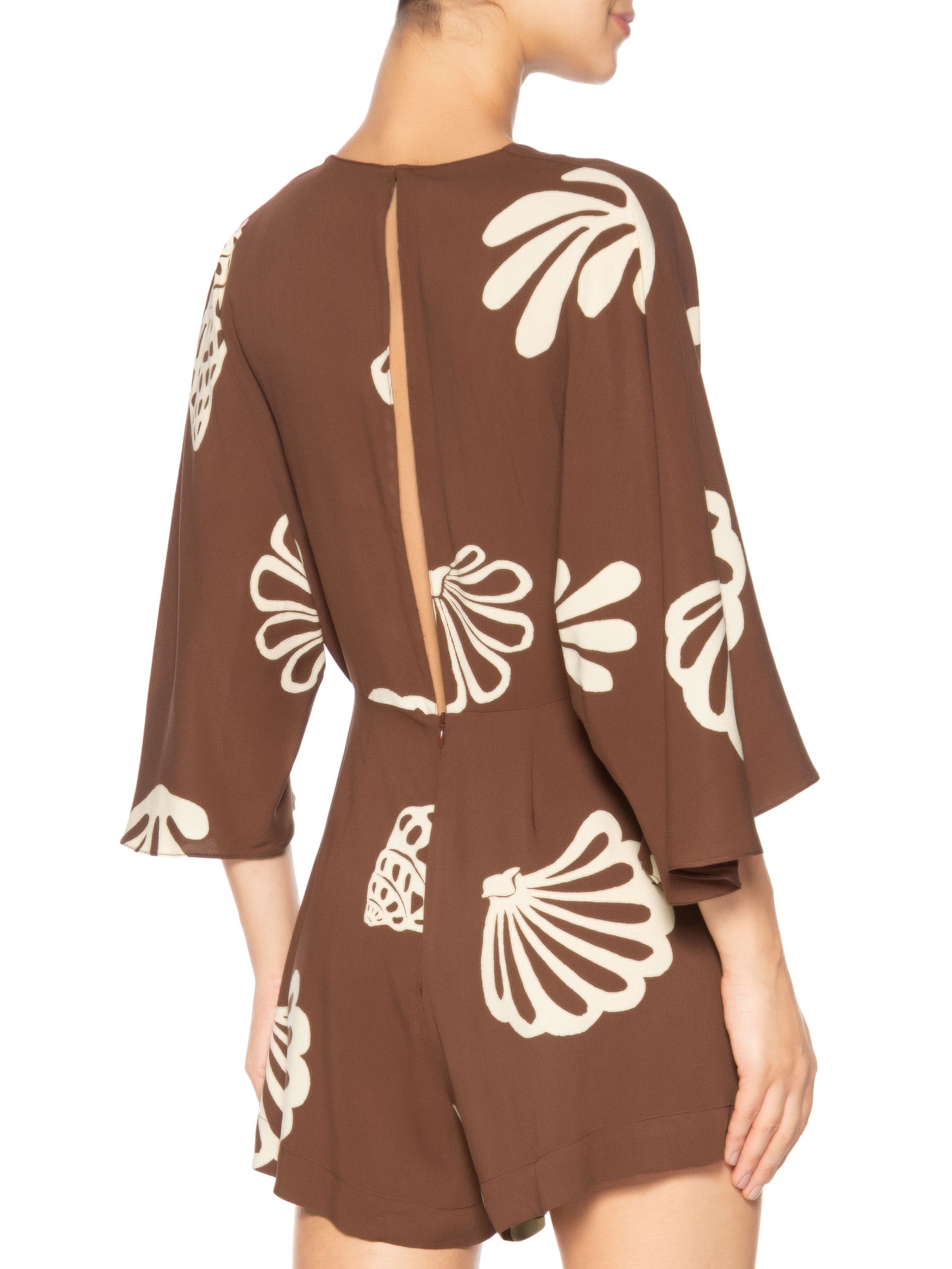 Macaquinho Feminino Estampa Marés Marrom Dress To