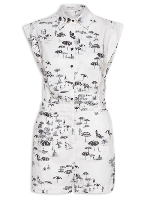 Macaquinho Feminino Estampa Pé Na Areia – Off White