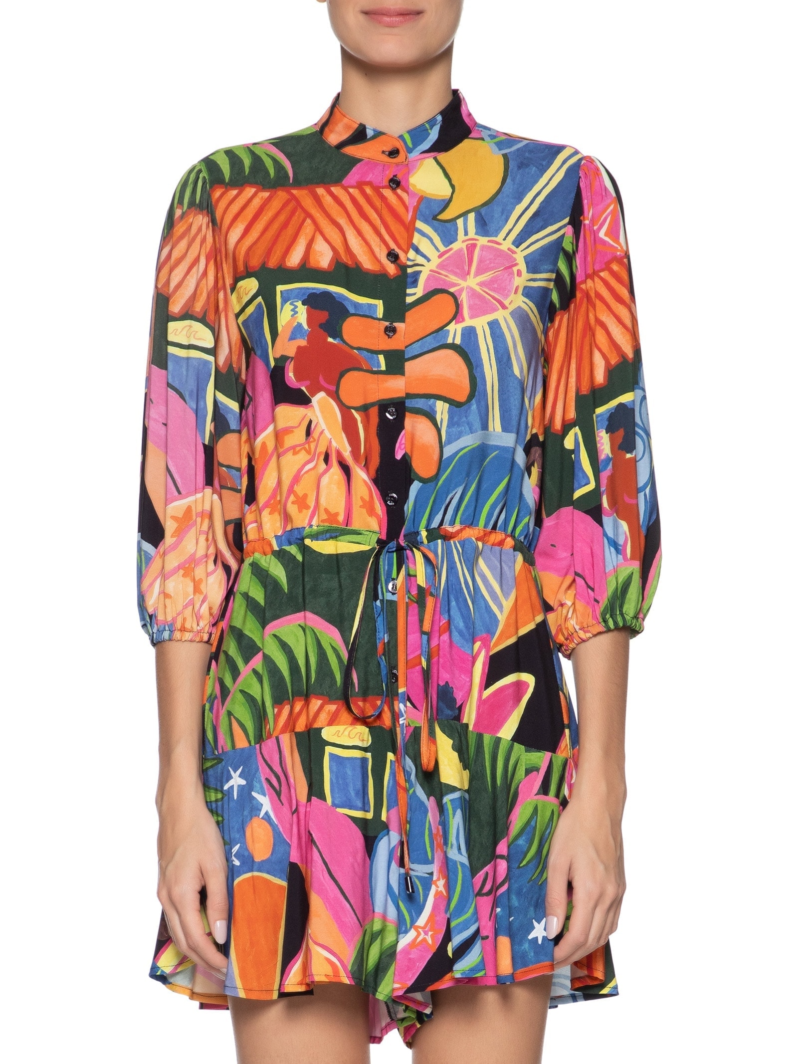 Macaquinho Feminino Fantasia Rosa Farm