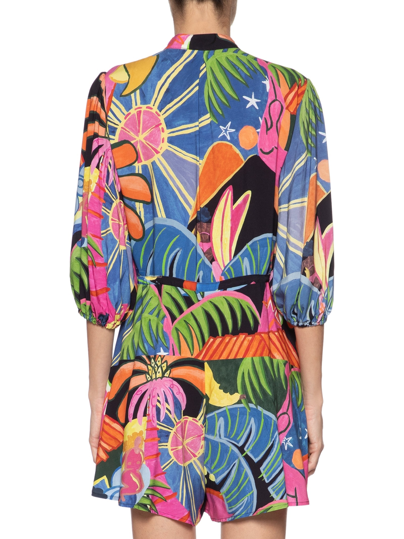 Macaquinho Feminino Fantasia Rosa Farm