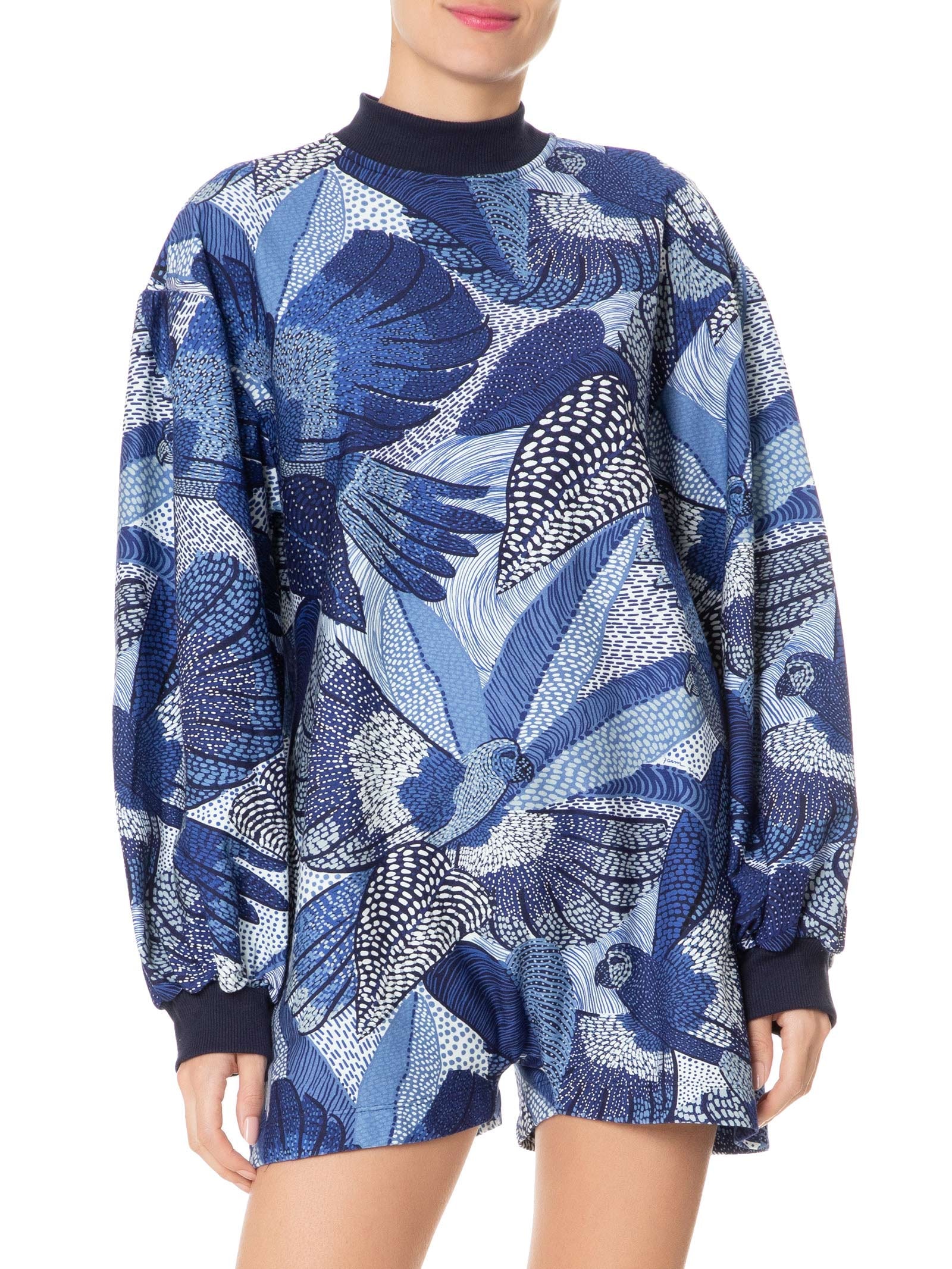 Macaquinho Feminino Festa de Pássaro Azul Farm