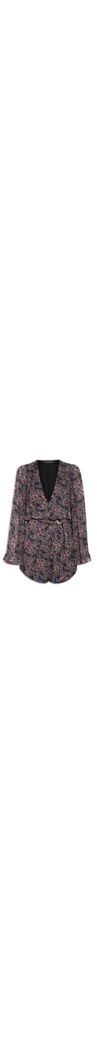Macaquinho Feminino Ggt Estampa Liza - Preto