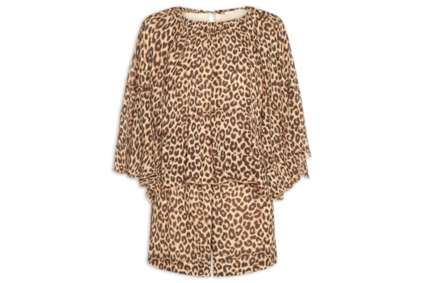 Macaquinho Feminino Ggt Estampa Onça - Animal print