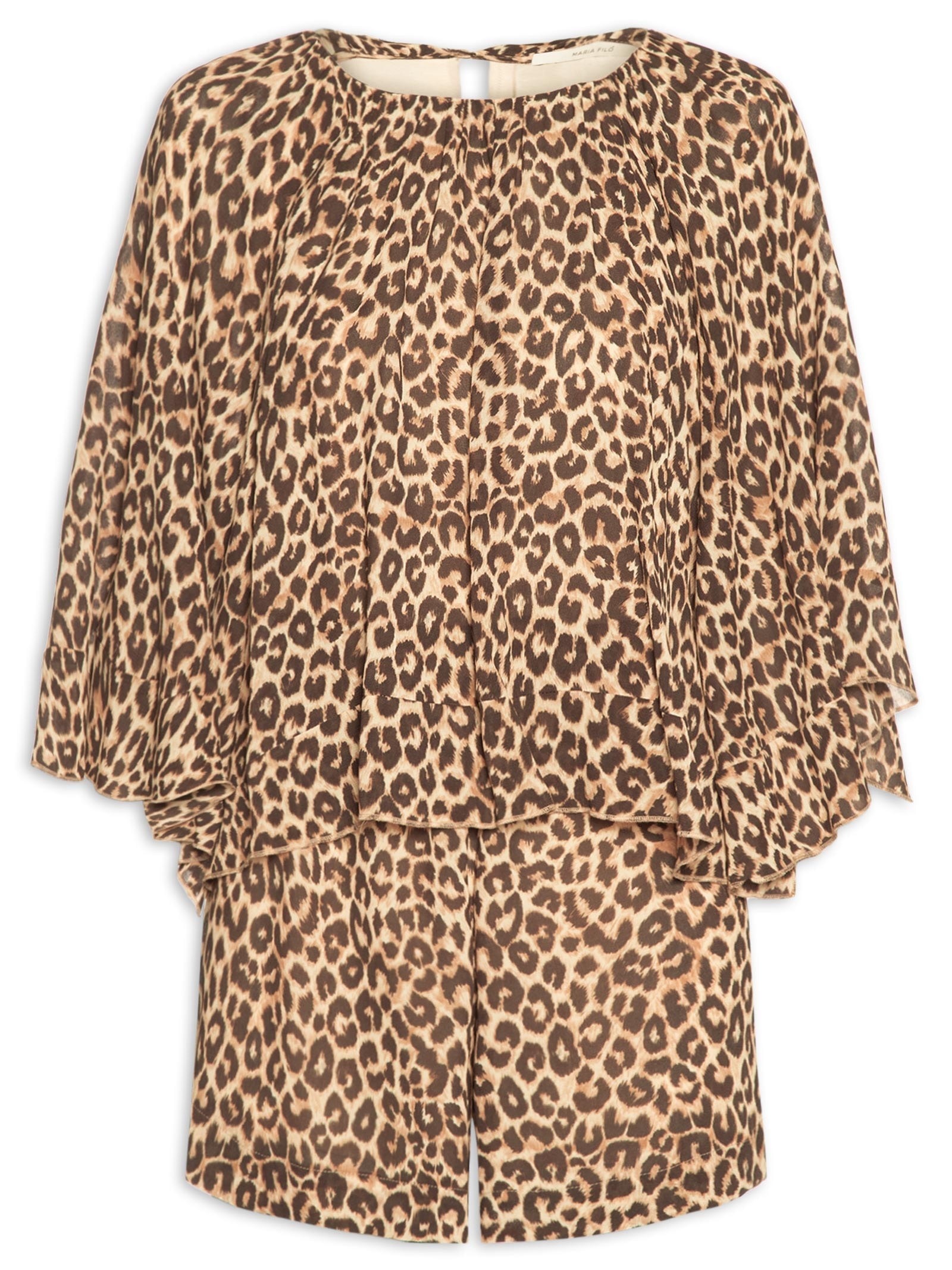 Macaquinho Feminino Ggt Estampa Onça Animal print Maria Filó
