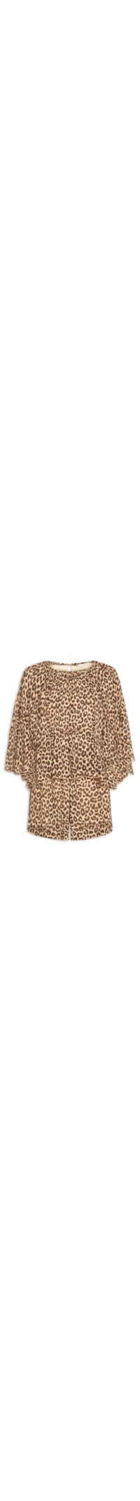 Macaquinho Feminino Ggt Estampa Onça - Animal print