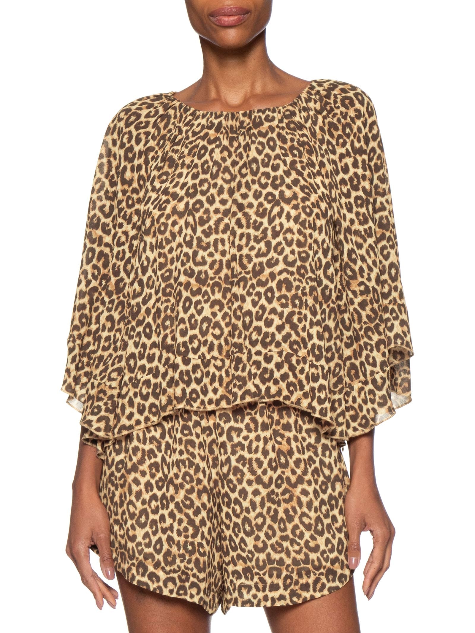 Macaquinho Feminino Ggt Estampa Onça Animal print Maria Filó