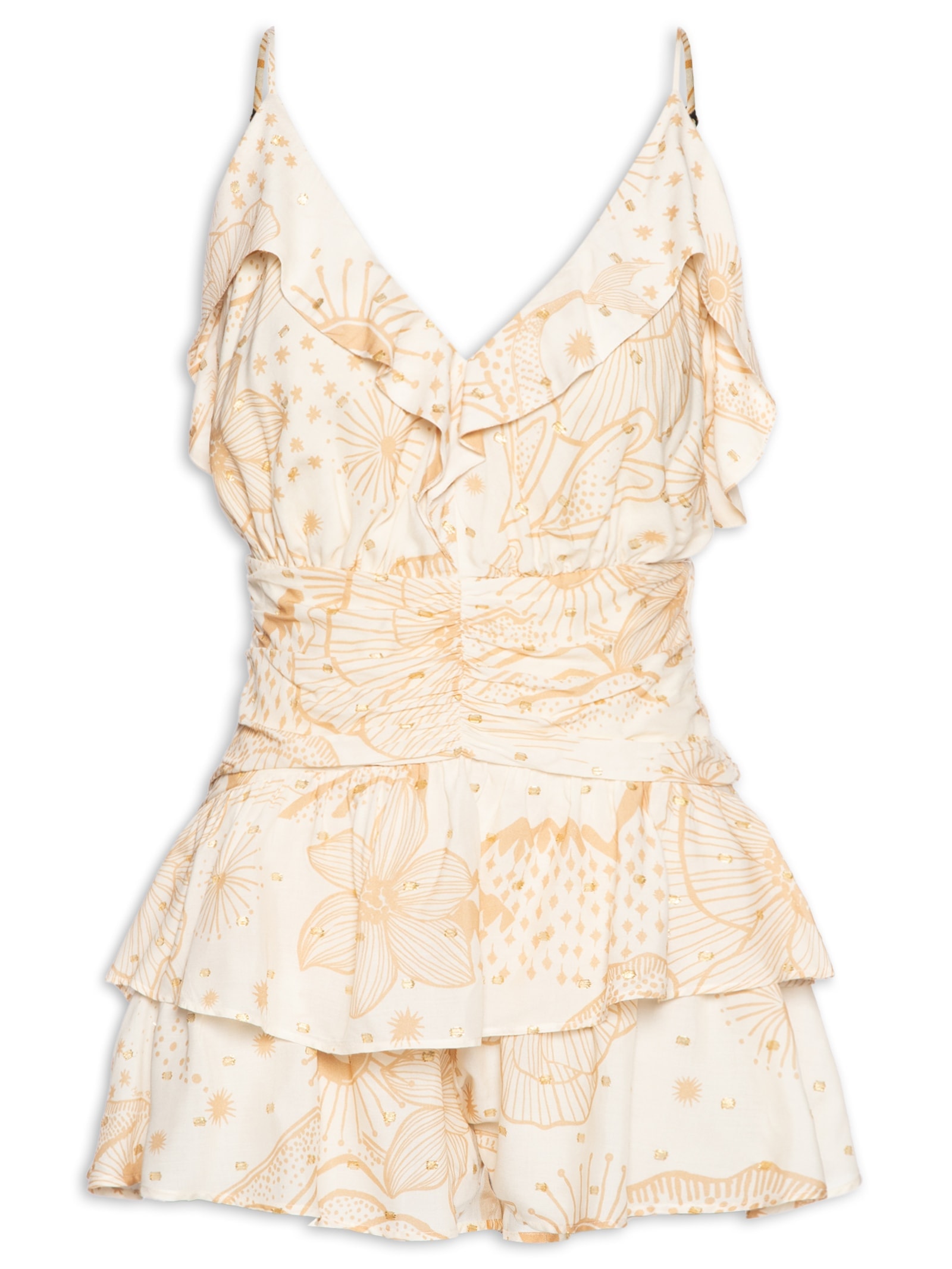 Macaquinho Feminino Jardim Místico Off White Farm