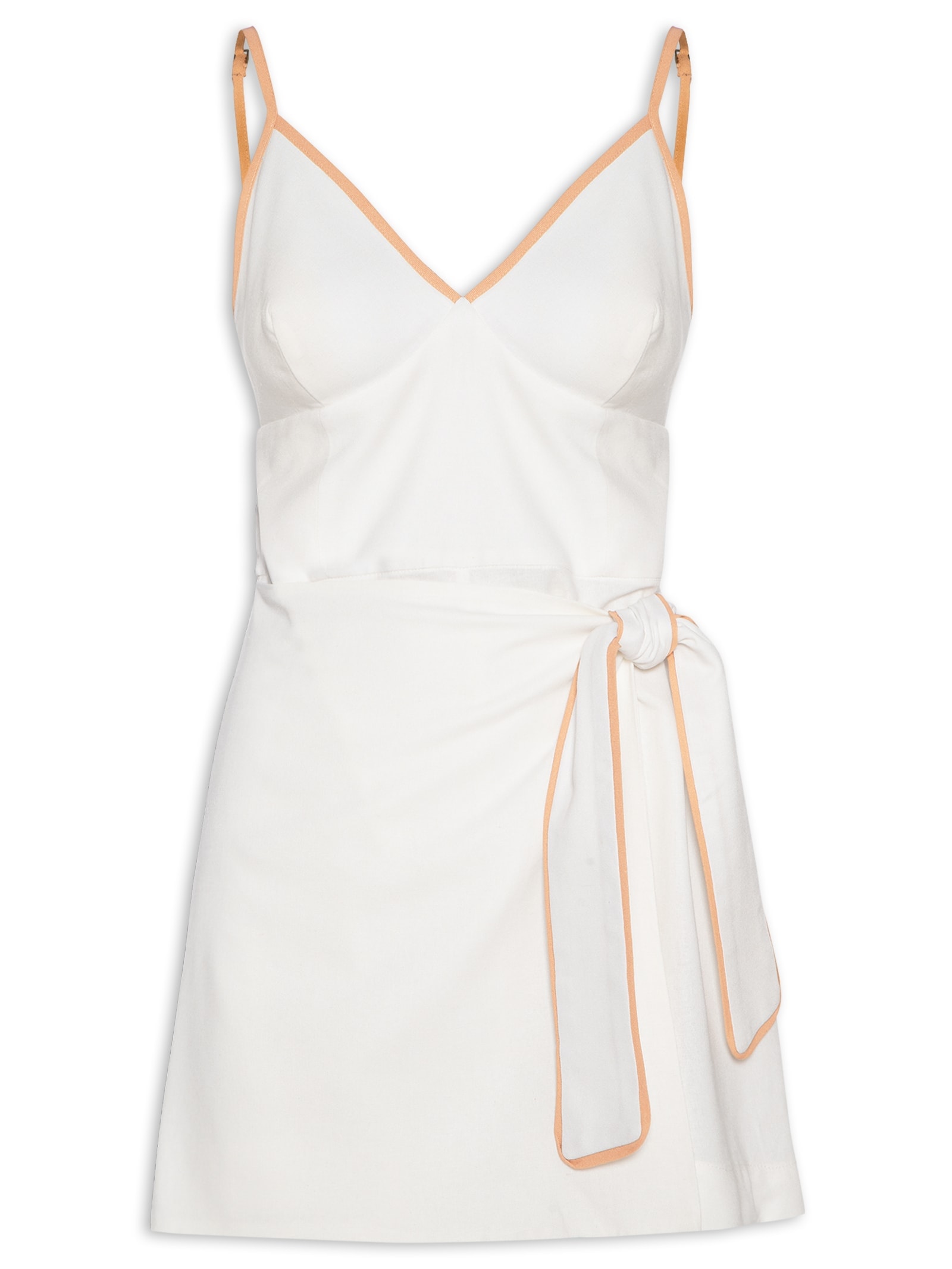 Macaquinho Feminino Linho Viés Branco Dress To