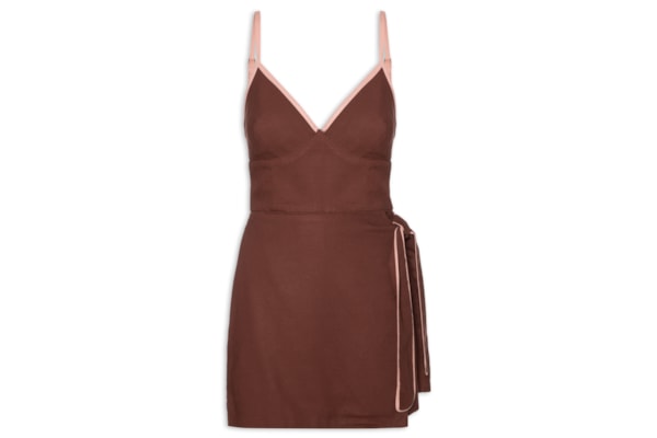 Macaquinho Feminino Linho Viés - Marrom