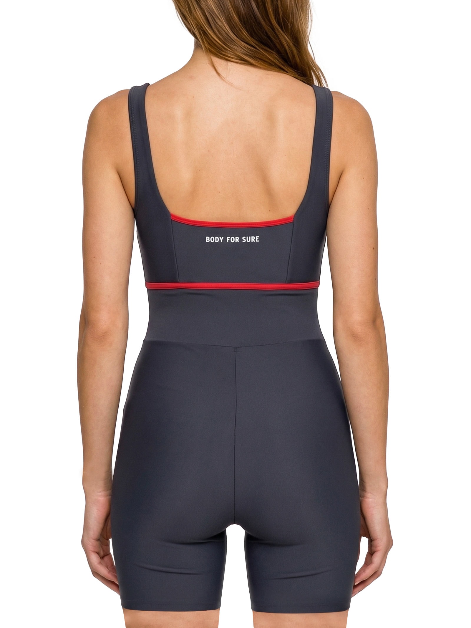 Macaquinho Feminino Liso Cinza Body For Sure