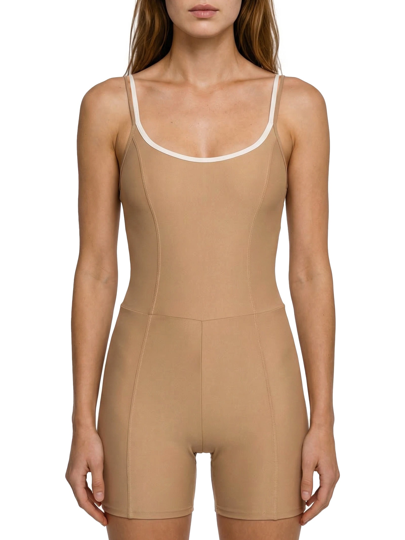 Macaquinho Feminino Liso Marrom Body For Sure