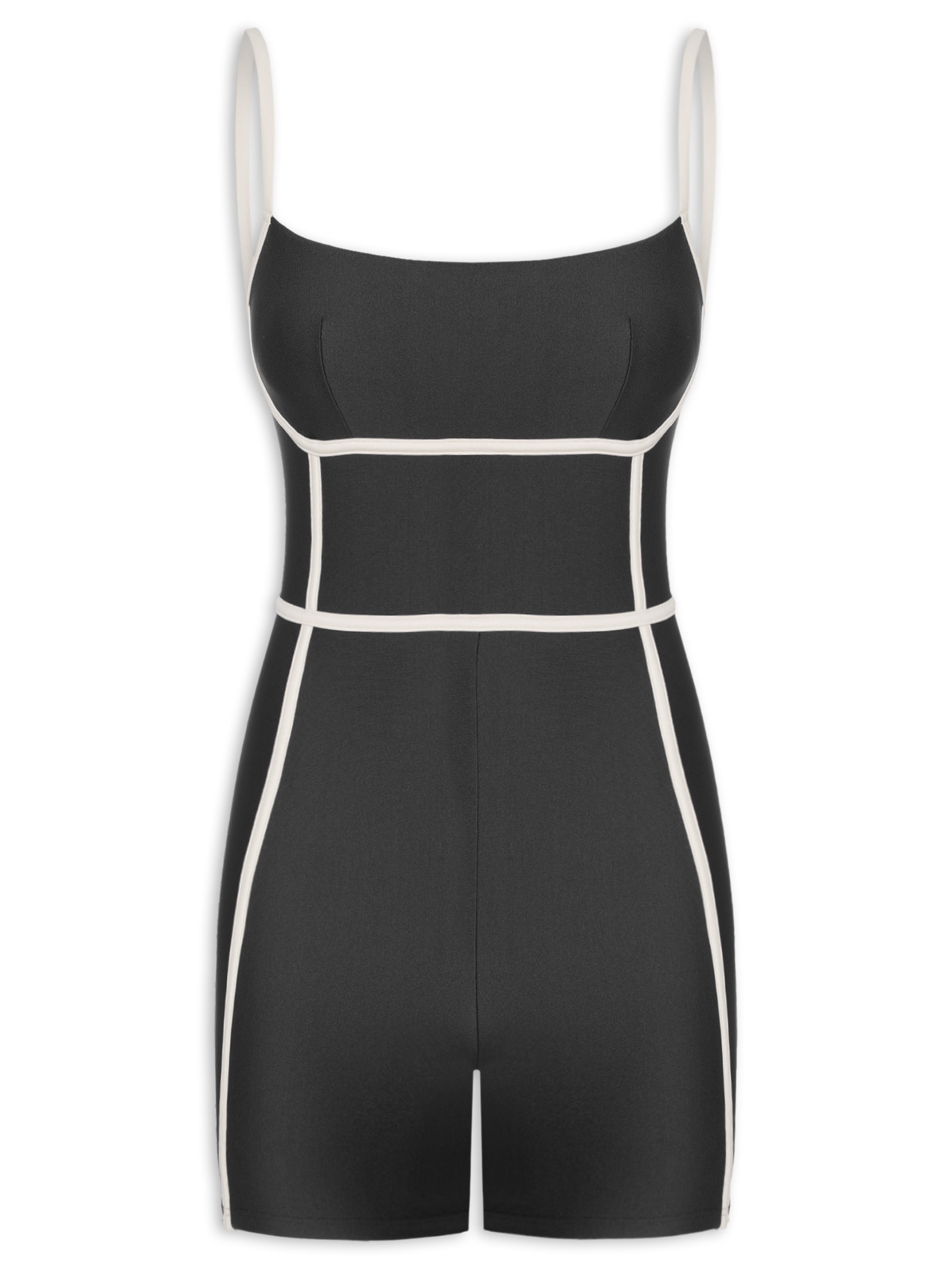 Macaquinho Feminino Liso Preto Body For Sure