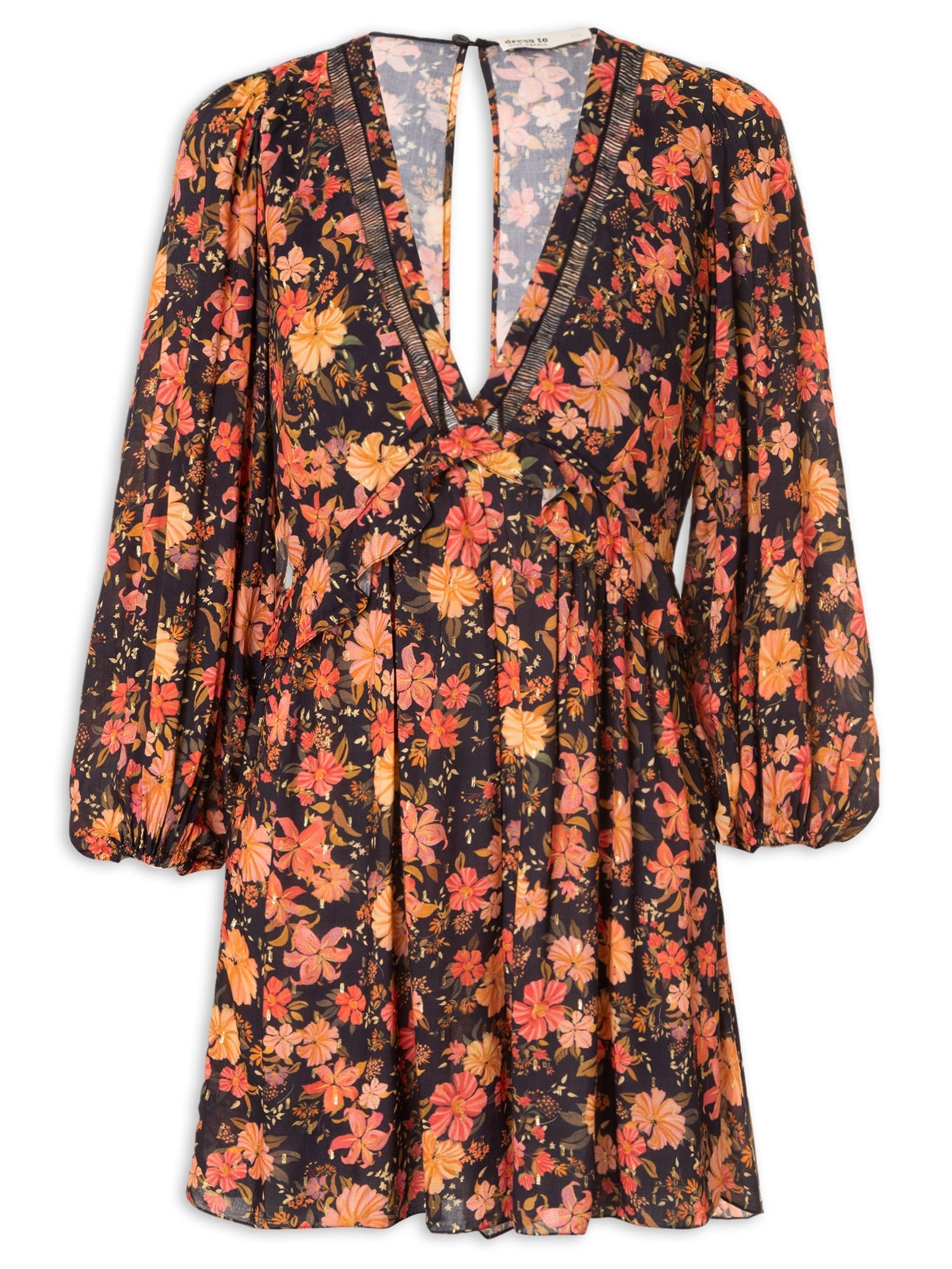 Macaquinho Feminino Lurex Estampa Encontro Preto Dress To